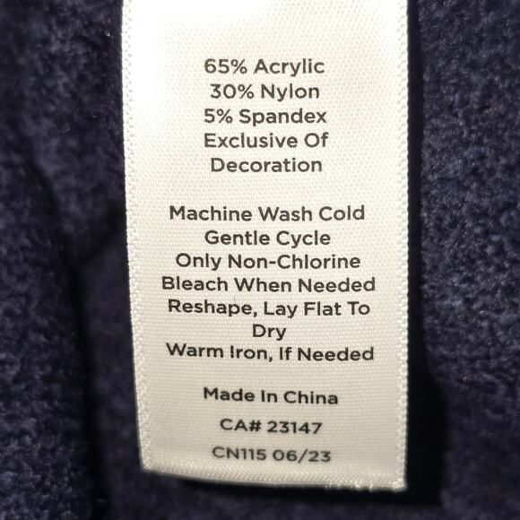 Talbots Sweater Dress Womens Medium Navy Embroidered Yoke Fair Isle Holiday New - Picture 6 of 8